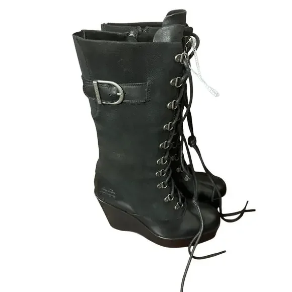 Harley-Davidson Women's Celina Black 10.75-Inch Fashion Wedge Boots Sz 7.5 - Picture 6 of 8